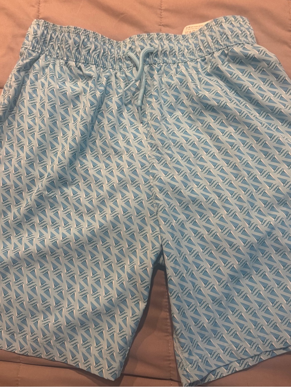 Abercrombie & Fitch Light Blue Patterned Swim Trunks